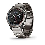 Garmin quatix 6 Titanium, Saphhire, Gray w/Ti Band, GPS Watch, EME