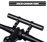 Homeet Carbon Tube Fahrrad Lenker Extender 20CM Doppel Halterung Lenker Fahrrad Halter Zubehör für Taschenlampe, LED-Licht, Tacho, GPS