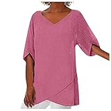 XTBFOOJ Bluse übergröße Oberteil Tiefer Ausschnitt College Tshirt Damen Offshoulder Oberteil Damen Pediküre Werkzeug Tshirt Elegant Sweatshirts Sommershirts Blusen Kurzarm Sommer Tunikak