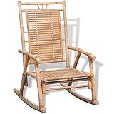 vidaXL Schaukelstuhl Bambus Gartenstuhl Schwingsessel Liegestuhl Gartenmöb