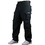 Jet Lag Herren Hose Cargohose 007 schwarz M/32