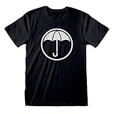 Umbrella Academy Regenschirm-Symbol Herren-T-Shirt Schwarz 5XL | S-XXXXXL, Superheld Netflix Crew Neck Graphic Tee, Geburtstagsgeschenkidee für Männer, für Haus oder Gy