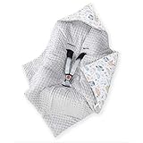 Amilian Baby Einschlagdecke, Decke, Babydecke, Fußsäck, Kuscheldecke mit Kapuze, universal für Babyschale, Autositz, Buggy Kinderwagen ca. 90x90 cm, Baumwolle, Baby Car Seat Blanket B08