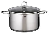 ELO 90924 Achat Fleischtopf mit Deckel, Edelstahl, silber, Ø 24 cm x 13,5