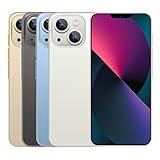 i13pro 64GB Erweiterbares Handy, 4GB ROM Dual SIM/GPS/Face ID 6800mAh Akku Günstige und Gute Handys Zwei Kamera mit AI 5G Günstiges Smartphone,Weiß