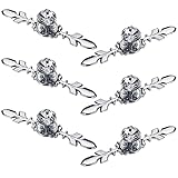 WSSSH 6Pcs Silber und Transparent Kristall Schubladengriffe mit versilberten Schubladengriffen und Knöpfen Diamant Kristall Türgriff für Türen Schränke Kleiderschrank Schub