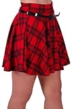 EyeCatch - Scotia Moderne Damen Schottenmuster Ausgestelltes Minirock Rot M/L