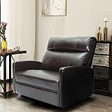 SURFLINE PU Leder Relaxsessel Sofa Leder Relaxsessel Lounge Sitz mit großer Tasche Verstellbare Fußstütze für Wohnzimmer Büro Lounge Gästezimmer Gästezimmer，Brow