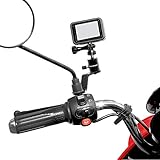 Forevercam Aluminium Motorrad Rückspiegelhalterung 360 ° Drehung Metallhalterung Halterungsklemme Kompatibel für Max Hero 9/8/7/6/5, YI, AKASO, SJCAM, DJI Osmo und w