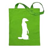 Kiwistar Erdmännchen Silhouette Tragetasche Baumwolltasche Stoffbeutel Umhängetasche Langer Henk