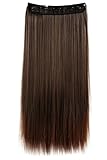 PRETTYSHOP Clip In Extensions Haarverlängerung Haarteil Glatt 60cm braun mix #4T30 C59