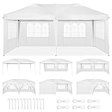 HOTEEL Partyzelt 3x6m Wasserdicht Festzelt Pavillon Gartenzelt Bierzelt with 6 Seitenteilen for Garten Party Hochzeit (3x6 mit 6 Seitenteilen, Weiß)