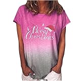 HHOP Weihnachten Bluse Sommer Damen Festliche blusen für Damen Italy Damen Oberteile braune Bluse eisschild Pullover Damen Italy Damen Oberteile schulterfreie Oberteile Damen fledermausflügel D