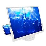 Sxhlseller Handy-Bildschirmverstärker, Tragbares Faltdisplay HD-Acryllinse Handy-Bildschirm 3D-Video-Lupenhalter Verstärker(Weiß)