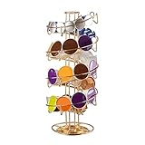 Kaffeekapsel Lagerhalterkapselständer 360 Grad rotierender Universalkaffee-Pod-Tower-Rack for 50/40/35 Kapseln Silber (Color : Gold)