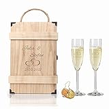 FORYOU24 2 Leonardo Sektgläser mit Geschenkbox und Gravur Paar Hochzeit Geschenkidee Sektglas-Set g