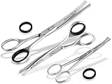 InstrumenteNrw Kombi-Set Gebogene Fellschere Pfotenschere Hunde-Haarschere 3-Teilig 11,5 cm - 14,5 cm, 16 cm aus rostfreiem E
