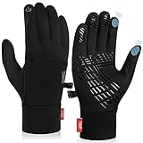Fahrradhandschuhe Herren Damen Winter Warme Winddichte Winterhandschuhe Liner Sporthandschuhe Unisex Touchscreen Laufhandschuhe Fahrrad Handschuhe MTB Elastisch Atmungsaktiv rutschfest leig