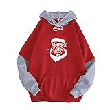 TTWOMEN Damen Pullover Hoodies Weihnachten Brief Print Lässige Kapuzen Sweatshirt Plüsch Top