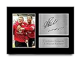 HWC Trading A4 Cristiano Ronaldo & Wayne Rooney Manchester United Man United Manchester United Manchester United Autogramm-Bild für Fußballfans und F