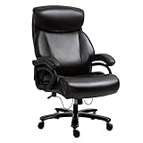 Vinsetto Bürostuhl Chefsessel Gaming Stuhl Drehstuhl Wippfunktion Dicke Polsterung 180 kg Belastbarkeit ergonomisches Design höhenverstellbar Kunstleder Braun 72x83x114-122