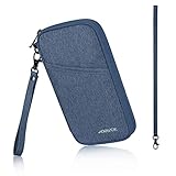 ARVOK Reisepass Tasche Reisepasshülle RFID-Blocker Schutzhülle, Familien Reise Brieftasche Wasserabweisende Pass Hülle Reiseorganizer Etui Ausweistasche Dokumente Organizer für Damen/Herren (Blau)