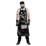 Schlächter Set Halloween Herren-Kostüm Lack Schwarz Butcher Horror Serien-Mörder S