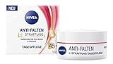 NIVEA Anti-Falten + Straffung Tagespflege 45+ (50 ml), Gesichtscreme mit Aprikosenkernöl, Shea Butter und Vitamin E, Tagescreme mildert Linien und Falten sichtb