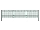Home Deluxe - Doppelstabmattenzaun Grün, Dekor Raute - Länge: 16m Höhe: 200cm Komplett Set - feuerverzinkter Stahl - langlebige Pulverbeschichtung I Gartenzaun, Z