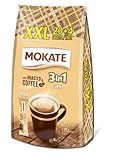 MOKATE XXL Latte 3-in-1 Sticks, löslicher Bohnenkaffee, mit Creamer & Zucker & Kokosöl, Instant-Kaffee aus gerösteter Kaffeebohnen, koffeinhaltig 360g (24 x 15g)