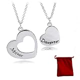 2 Stück Mutter Tochter Halsketten, mit einer Samttasche, Schmuck Bestes Geschenk für Mama, zum Geburtstag Muttertag Geschenk Schmuckzubehö