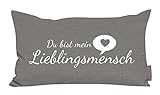Kissen Lieblingsmensch grau 25x45 cm Made in Germany