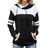 NIUYAN Damen Langarm Hoodie Herbst Winter Freizeit Kapuzenpullover Gestreifte Kapuzenpulli Sweatshirt mit Pocket Kapuzenpullover Herbst Winter Frauen Freizeit Sport Langarm Sweatshirt Streetw