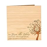 Original Holzgrußkarte - Baum des Lebens - 100% handmade in Österreich, Grußkarte aus Echtholz Kirsche, Geschenkkarte, Postkarte, Spruchkarte, Klappkarte, Einladung