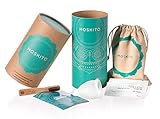 Deluxe Menstruationstasse Moskito aus medizinischem Silikon, Menstruationskappe inkl. Natur Reinigungsbürste, Beutel & Geschenkbox (Größe A), von V