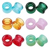 XINHE 12 Stücke Ohr-Plug Ohr-Piercing Ohr-Schmuck ​Glas Tunnel Acrylglas Ohrstöpsel Tunnel Messgeräte Keil Piercing 8mm - 16mm,10
