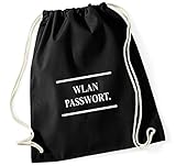 Siviwonder Turnbeutel - lustiger Spruch - WLAN Passwort - lustiges Statement Baumwoll Tasche Beutel schw