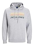 JACK & JONES Mens Jorbrady Sweat Hood Sn Kapuzenpullover, Light Grey Melange, XXL