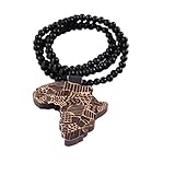 1pc Afrikanische Karte Hölzerne Hängende Halskette Afrika Hip-hop-Ketten Holz-Korn-Kette Good Wood-Art Für Männer, Markierungsfarb