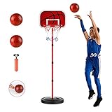 Basketballkörbe Kinder, zinuo 170CM Basketballständer Höhenverstellbar basketballkorb Tragbar Baby Dunking kleine heimspiel Indoor mit Ball Korb Tor Mini Profi Starter günstig für drinnen und drauß