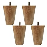 Schreibtisch Tischbeine, 4er Set Möbelfüße aus Holz Kegelförmige Holzmöbel Ersatzbeine, M8 Schraube(Color:wood,Size:20cm)