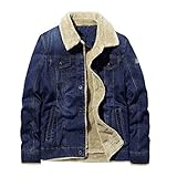 ZYING Denim Jacke Männer Winter Casual Plus Samt Jeans Mäntel Männer Verdicken Warme Denimjacken (Color : A, Size : 4XL Code)