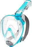 Cressi Unisex -Erwachsene Duke Schnorchelmaske Vollmaske, Transparent/Aquamarin, M/L