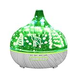 YUWEX 400ml Ultraschall Aroma Diffuser Vintage Holz Ultra Leise Luftbefeuchter Öle Diffusor Aromatherapie mit Mehrfarbig Nachtlicht für Schlafzimmer Kinderzimmer Baby Yoga Sp