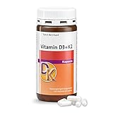 Sanct Bernhard Vitamin D3+K2-Kapseln, mit den Vitaminen D3 und K2 (Menachinon-7, MK-7), Inhalt 180 Kap