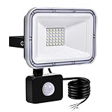 30W LED Strahler Flutlicht Außen Mit Bewegungsmelder, 2400LM Scheinwerfer Superhell Außenstrahler IP67 Wasserdicht 6000K Kaltweiß Licht Fluter LED Aussenleuchte Für Garten Innenhöfe Garage H