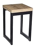 SILGUM 1x Hocker | Stuhl Handmade Industriedesign Loft Stahl | Holz Dekor Retro | für Küche, Wohnzimmer, Partykeller | 47