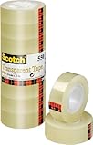 Scotch Transparentes Klebeband 550- 8 Rollen - 19mm x 33m - Durchsichtiges Allzweckband für Schule, Heim und Bü