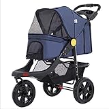 Kinderwagen Pet Stroller 3 Runden Reisewagen Welpen Regen Abdeckung Jogger Folding Stroller Last Reise Jogger Träger 25kg Reisekinderwagen für H