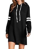 Flying Rabbit Damen Hoodie Damen Langarm Sweatshirt Damen Langarm Hoodies Casual Herbst Kleid (XXL, Schwarz)